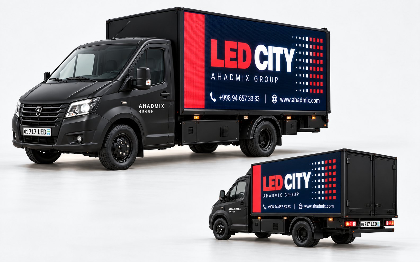 Мобильный LED-экран LED CITY на грузовике AHADMIX с номером 01 717 LED